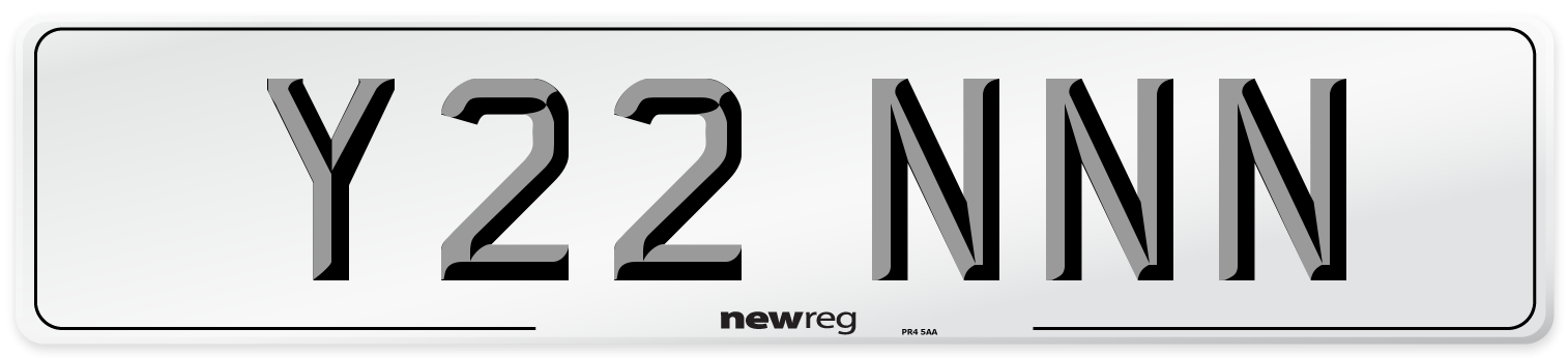 Y22 NNN Number Plate from New Reg
